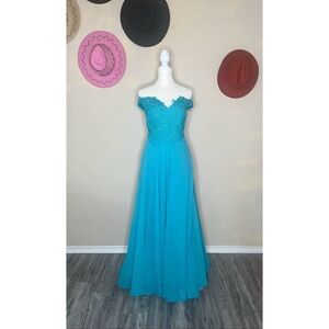 Off The Shoulder Chiffon Prom Dresses Long with Pockets Split V Neck…